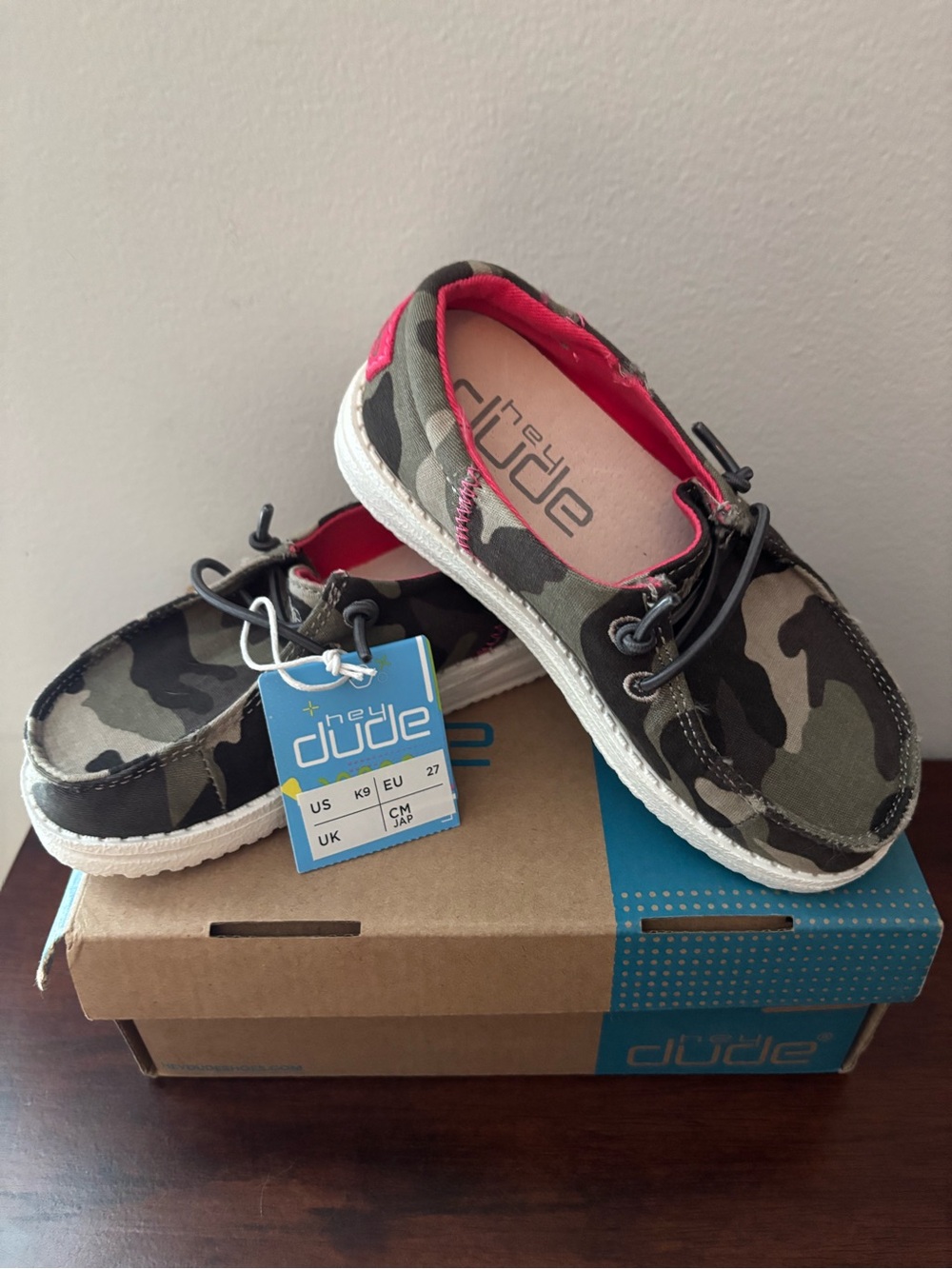 New Hey Dude Wendy Toddler Size K9 Funk Camo Shoes